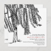 Einladung zur Hochzeit von Weiß und Schwarz (Vorne/Hinten)