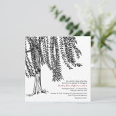 Einladung zur Hochzeit von Weiß und Schwarz (Stehend Vorderseite)