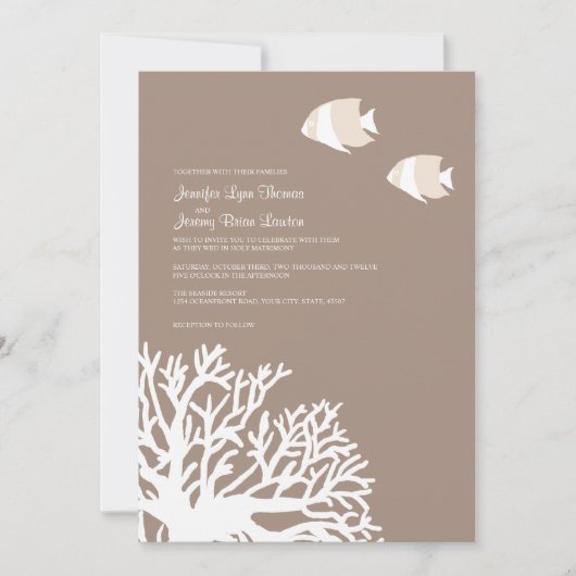 Einladung zur Hochzeit von Weißem und Elfenbeinkor (Vorderseite)