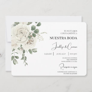 Einladung zur Hochzeit von weißer Blüte