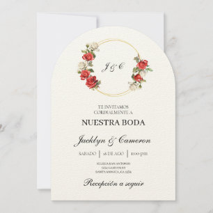 Einladung zur Hochzeit von weißer Blüte