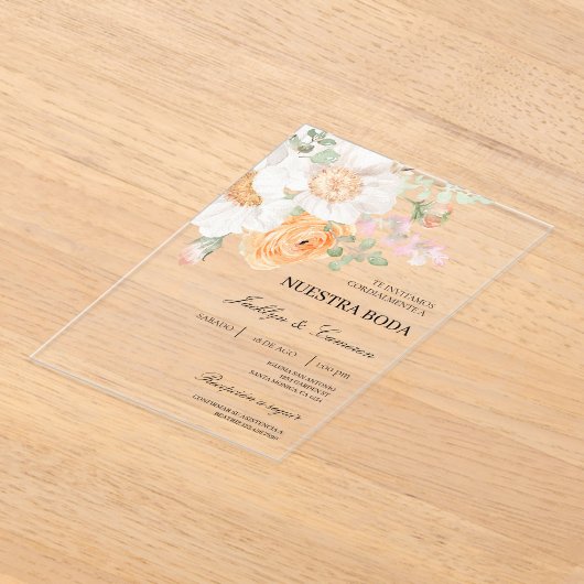 Einladung zur Hochzeit von weißer Blüte (Ablage )