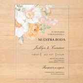 Einladung zur Hochzeit von weißer Blüte (Vorderseite)