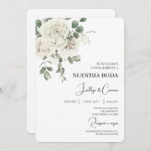 Einladung zur Hochzeit von weißer Blüte (Vorne/Hinten)