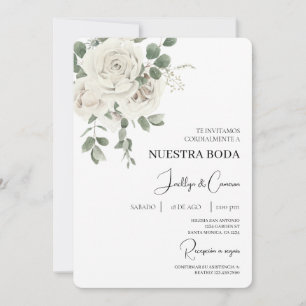 Einladung zur Hochzeit von weißer Blüte