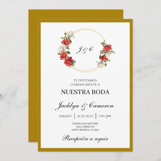 Einladung zur Hochzeit von weißer Blüte (Vorne/Hinten)