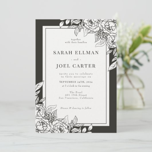 Einladung zur Hochzeit von weißer Blüte (Stehend Vorderseite)