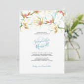 Einladung zur Hochzeit von weißer Blüte (Stehend Vorderseite)