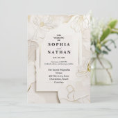 Einladung zur Hochzeit von weißer Blüte | Customiz (Stehend Vorderseite)
