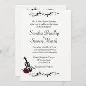 Einladung zur Hochzeit von weißer Geige 5" x 7" (Vorne/Hinten)