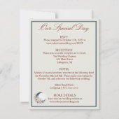 Einladung zur Hochzeit von weißer Mondblume (Rückseite)