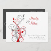 Einladung zur Hochzeit von weißer, roter, grauer F (Vorne/Hinten)