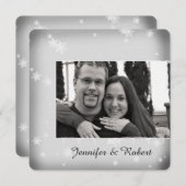 Einladung zur Hochzeit von White and Silver Snowfl (Vorne/Hinten)