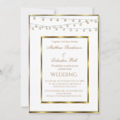 Einladung zur Hochzeit von White Gold Fairy Lights (Vorderseite)