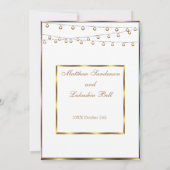 Einladung zur Hochzeit von White Gold Fairy Lights (Rückseite)