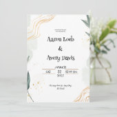 Einladung zur Hochzeit von White Gray Pastel (Stehend Vorderseite)