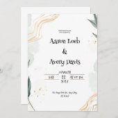 Einladung zur Hochzeit von White Gray Pastel (Vorne/Hinten)