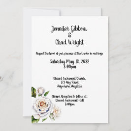 Einladung zur Hochzeit von White Rose, 12x18"