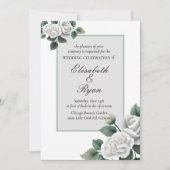 Einladung zur Hochzeit von White Roses (Vorderseite)