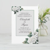 Einladung zur Hochzeit von White Roses (Stehend Vorderseite)