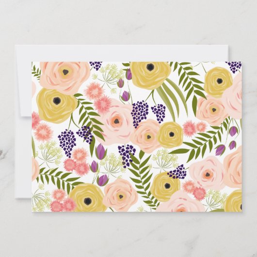 Einladung zur Hochzeit von Wildblumen (Rückseite)