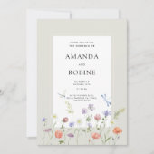 Einladung zur Hochzeit von Wildblumen (Vorderseite)