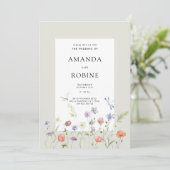 Einladung zur Hochzeit von Wildblumen (Stehend Vorderseite)