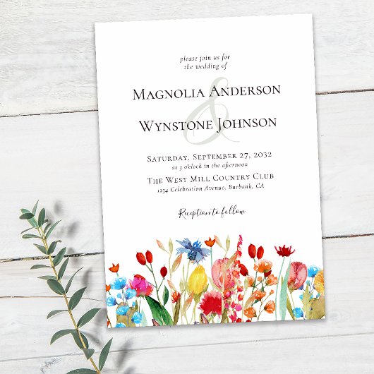 Einladung zur Hochzeit von Wildblumen