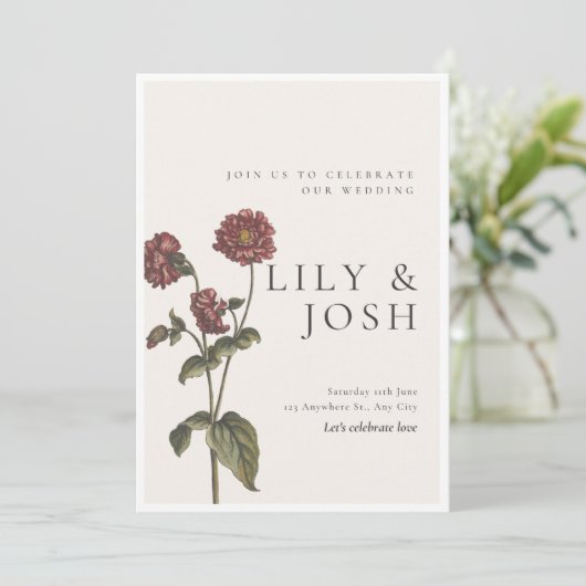 Einladung zur Hochzeit von Wildblumen (Stehend Vorderseite)