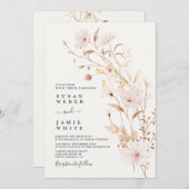 Einladung zur Hochzeit von Wildblumen (Vorne/Hinten)