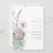 Einladung zur Hochzeit von Wildblumen | Elegante W (Vorderseite)