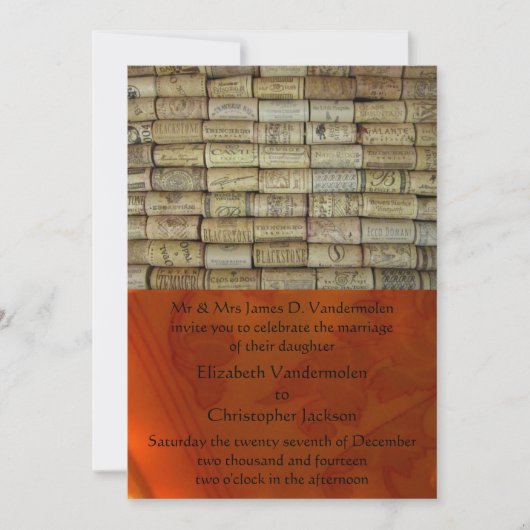 Einladung zur Hochzeit von Wine Cork (Vorderseite)