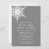 Einladung zur Hochzeit von Winter Grey Burlap (Vorderseite)