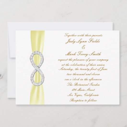 Einladung zur Hochzeit von Yellow Diamond Infinity (Vorderseite)