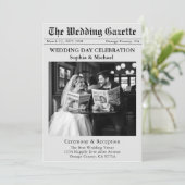 Einladung zur Hochzeit von Zeitungen (Stehend Vorderseite)