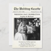 Einladung zur Hochzeit von Zeitungen (Vorderseite)