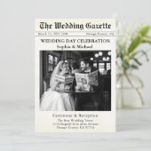 Einladung zur Hochzeit von Zeitungen (Stehend Vorderseite)