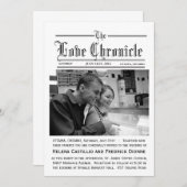 Einladung zur Hochzeit von Zeitungen mit Foto (Vorne/Hinten)