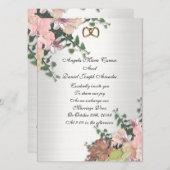 Einladung zur Hochzeit Wasserfarben-Blume (Vorne/Hinten)