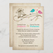 Einladung zur Hochzeit | Weibliche Vögel in Liebe (Vorne/Hinten)