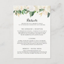 Einladung zur Hochzeit Weiße Blume - Details Karte