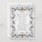 Einladung zur Hochzeit, weiße Magnolien (Rückseite)