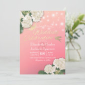 Einladung zur Hochzeit White Hydrangeas String Lig (Stehend Vorderseite)