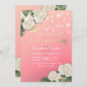 Einladung zur Hochzeit White Hydrangeas String Lig (Vorne/Hinten)