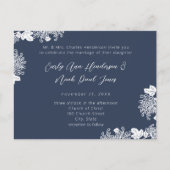 Einladung zur Hochzeit White on Midnight Blue Vint (Vorderseite)