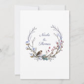 Einladung zur Hochzeit, Winterhochzeit, Kranz (Rückseite)