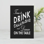 Einladung zur Hochzeit - Zeit, Champagner zu trink (Stehend Vorderseite)
