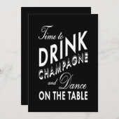Einladung zur Hochzeit - Zeit, Champagner zu trink (Vorne/Hinten)
