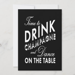 Einladung zur Hochzeit - Zeit, Champagner zu trink