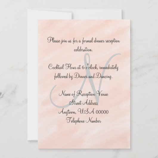 Einladung zur Hochzeitempfehlung Blush Monogram (Rückseite)